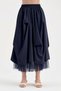 Women's Long Skirt with Tulle Fabric Detail and Elastic Waist Design