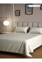 100% Cotton Queen Flat Bedsheet with 2 Pillow covers - 300Tc Urban Grid - Ivory - 3