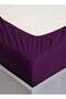 Deep Fitted Bed Sheet +2Pcs Pillow Covers, King/Queen/Double/Single Sizes, Color Purple, Depth 30cm - 3