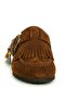 Women's Mc420 Genuine Suede Leather Tasseled Orthopedic Clog Cork Sole Slippers - 4