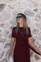 Burgundy Basic Side Tie Dress - 2