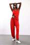 Red Draped Shalwar Trousers 18123 - 3
