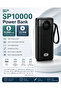باور بنك بسعة 10000mAh شحن سريع 22.5W مع كيابل مدمجة Type-C وLightning وشاشة رقمية GOLDEN PLUS - 7