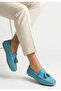 Irja Blue Genuine Leather Ballerina Shoes - 3