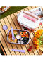 Bento Box with Water Bottle, PP Lunch Box with 4 Compartments and Utensils, Reusable Lunch Food Container Set, Meal Prep Containers for Adults & Kids (Pink) - 8