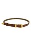 Satin Gold Buckle Thin Crocodile Pattern Leather Women's Belt, Curved Body and Stylish Elegant Design, Belt for Pants, Jeans, Dress, Jacket and Shirt. - 3