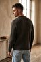 Battery Crewneck Men's Burgundy Round Neck Relaxed Fit Sweater - 2