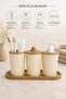 4 Piece Bathroom Set Modern Striped Design |   Organize |   Pamutcukluk |   Organizer |   Liquid Soap Dispenser |   Toothbrush Holder - 2