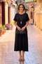 Black Short Sleeve Cotton Combed Dress