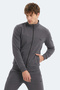 Boost Gear Men's Zippered High Collar Pocket Dark Gray Tracksuit Set - 4