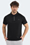 Reyana Men's Polo Collar Black T-Shirt