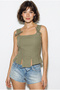 Women's Dark Khaki Rope Detailed Corset Woven Blouse 4218 60286375 - 3