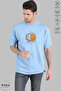 Unisex Crew Neck Sun Moon Printed Cotton Oversize Short Sleeve T-Shirt