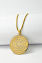 Gold Color Evil Eye Verse and Four Kul Written Spiritual Prayer Design Thick Doc Chain Stainless Steel Necklace
