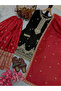 Black & Red Chinon Silk Embroidered Palazzo Set - HRT8583 | Black & Red - 4