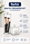 Transparent Acrylic Makeup Organizer Set of 2 – Cotton Pad and Brush Holder with Lid, Cosmetic Organizer