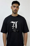 Death Note L Design Printed Oversize Black T-Shirt