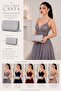 Women's Silver Glitter Evening Dress Bag with Stone Detail Portfolio Handbag Wedding Invitation Graduation Glitter-Patterned - 8