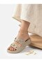Women's Eva Material Stone Detailed Slippers-Gold - 2