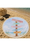 Round Beach Towel 150 cm Beach Direction Sign Patterned Printed Beach Towel