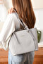 Women's Gray Monogram Printed Large Size Women's Hand and Shoulder Bag