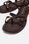 Women's Sandals with Crossed Straps between the Toes Brown Yanki - 5