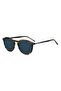 UV Protected Sunglasses Brown Horn Frame Blue Mirror Lens 51mm - HG-1346/S-EX4