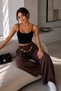 Women's Modal Fabric Wide Leg Pants with Chain Belt Detail – Comfortable Fit Stylish Casual Trousers My3535 - 2