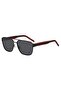 UV Protected Sunglasses Black Red Frame Grey Mirror Lens 57mm - HG-1298/S-OIT