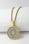 Gold Color Inshirah and Allah Words Double Color Ayetel Kursi Written 60 cm Thick Doc Chain Stainless Steel Necklace