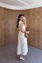 Chain Embroidered Natural Brown Dress - 3