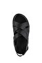 Black Genuine Leather Sandals with Band Detail - 5