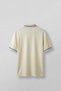 Men's Oversize Contrast Detailed Knitwear Polo Neck T-Shirt Beige - 2