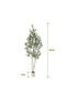 182 cm Artificial Olive Tree Double Trunk – Lifelike & Maintenance-Free with White Planter, Perfect for Living Room & Office - 7