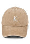 Black Embroidered Washable Vintage Unisex Hat with Letter K