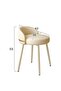 Ins Cream Style Dressing Stool with Backrest, 360° Rotatable Living Room Chairs 53*38*38CM - 8