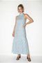 Women's Blue Polka Dot Halter Neck Halter Hem Ruffle Long Dress 382 60286388 - 5