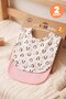 Baby Girl 2-Piece Cotton Bib with Penguin Pattern and Snap Fasteners, Double Layer, Skin-Friendly (684301) - 2