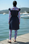 2-Piece Set (with Bonnet Gift) Ruffled Collar, Detailed Waist Gathering, Burkini Hijab Swimsuit D48 - 3