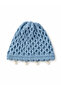 Blue Mesh Knit Pearl Detailed Summer Women's Beret – Lightweight Breathable Beach Hat - 2