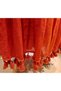 Women's Orange Yellow Tie-Dye Patterned Collar Lace-Up Tasseled Bohemian Maxi Dress - 6