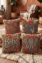 Boho Ethnic Elephant Patterned 4-Piece Throw Pillow Cover Set