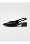 Large Size Open-Backed Shoes with Buckle Cross Straps and Low Heels - 6