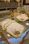 Set of 6 Palace Lily Embroidered Presentation Napkins – Premium Gold Embroidered Napkins - 2
