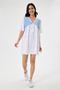 Women's White Italian Scalloped Oversize Tunic Size 40 - 44