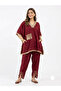 Wine Red Festive Kaftan Co-Ord Set