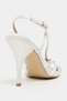 Eryu Sedef Satin Open Toe Detailed Caged Women's Heeled Shoes - 8