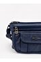 Viatox Vs 001 Women's Soft Textured 7-Compartment Cross Shoulder Bag Dark Blue - 8