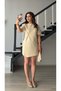 Asymmetrical Mini Dress with Stone Accessory Detail - 4