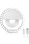 Selfie Ring Light, Rechargeable Portable Clip-on Selfie Fill Light with 36 LED for iPhone/Android Smart Phone Photography, Camera Video, Girl Makes up (White)